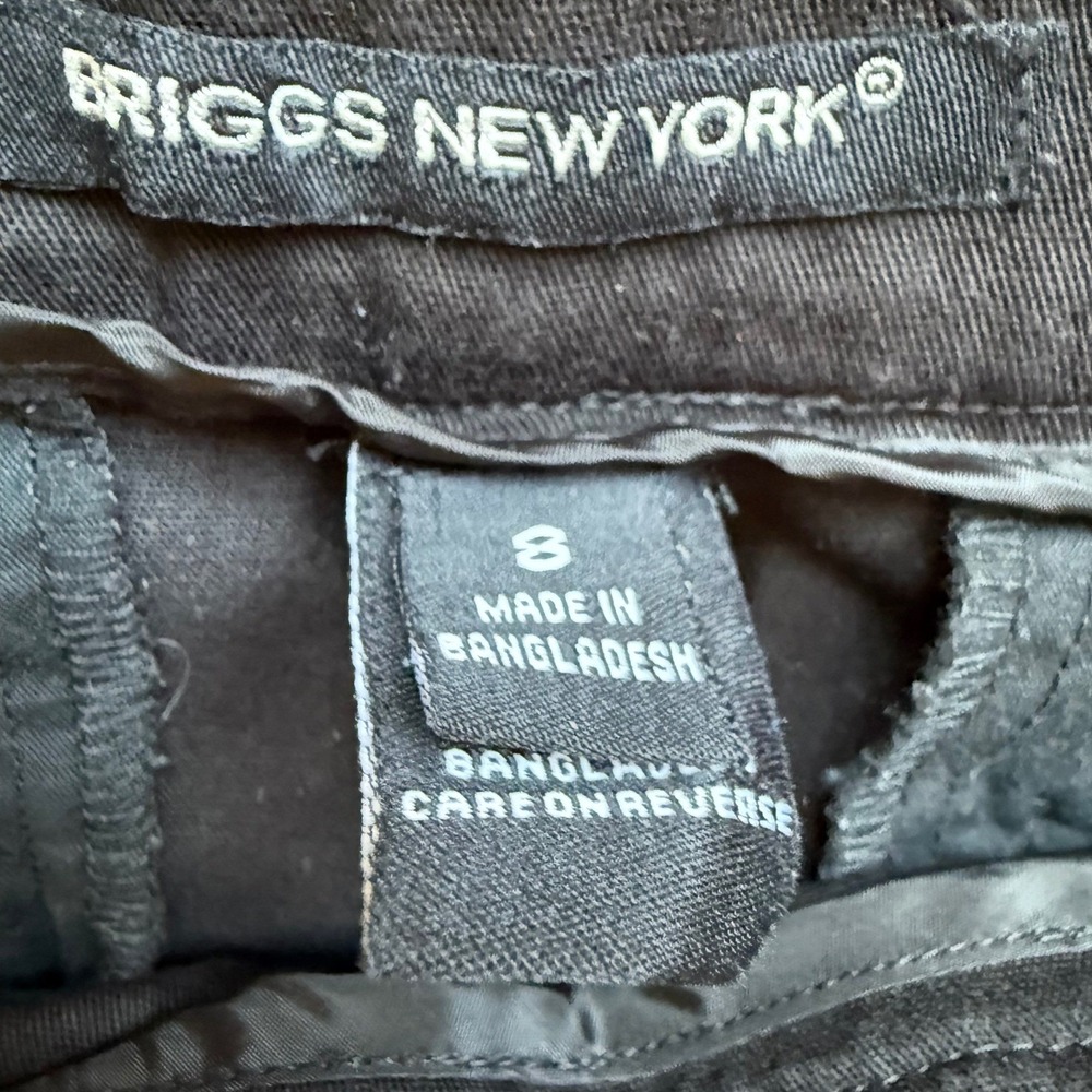 Briggs New York Womens Black Floral Embroidered Crop Chino Pants Size 8 221FCG - Picture 3 of 7